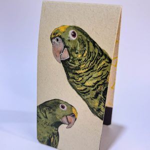 Marcapáginas con imán ilustrado loros