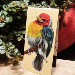 Torito cabecirojo marcapáginas con imán